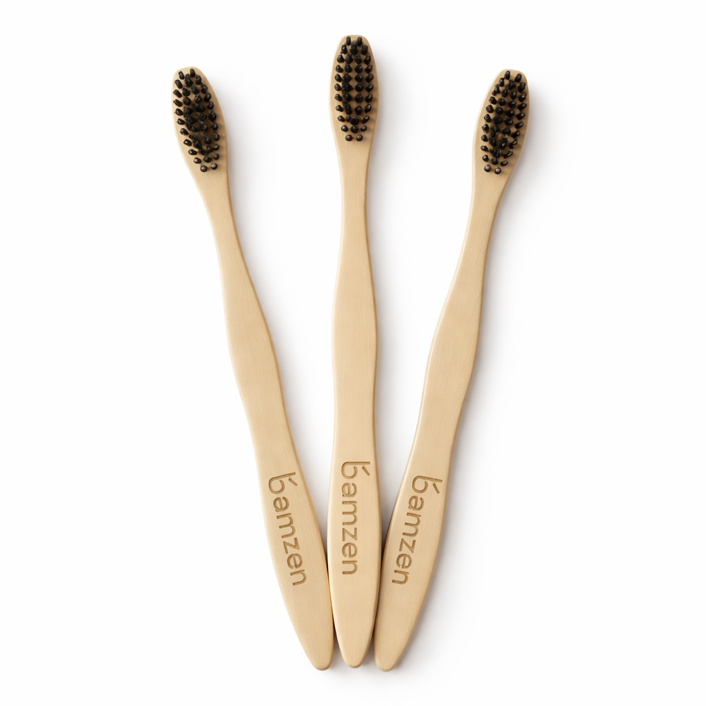 Bamzen Bamboo Toothbrush Pack of 3