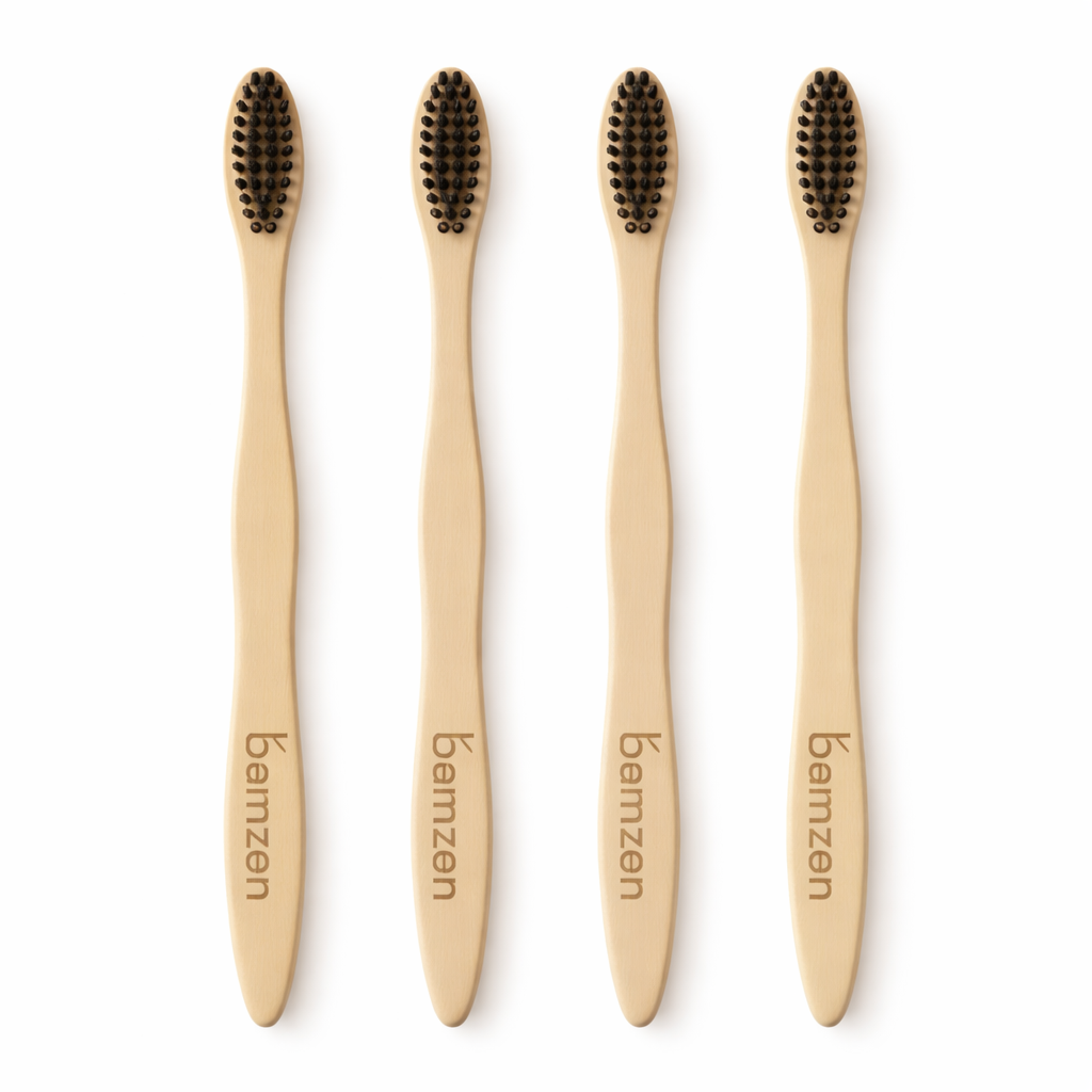 Bamzen Bamboo Toothbrush Pack of 4 — Free Shipping!