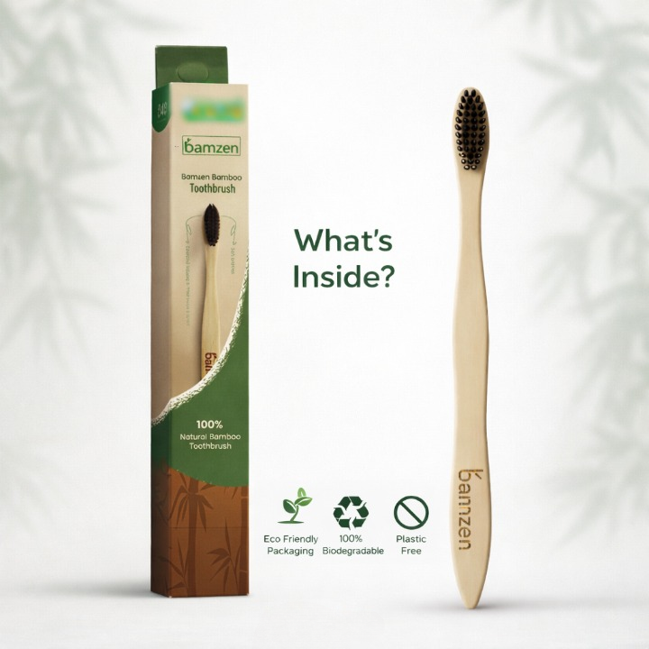 Bamzen Bamboo Toothbrush Pack of 2